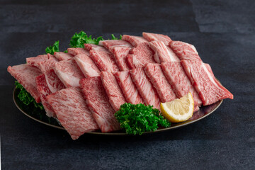 国産黒毛和牛　肩ロース　焼肉　Domestic Japanese Black Beef Shoulder Loin Yakiniku