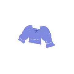Periwinkle Puff-Sleeve Blouse Illustration, Textured Design