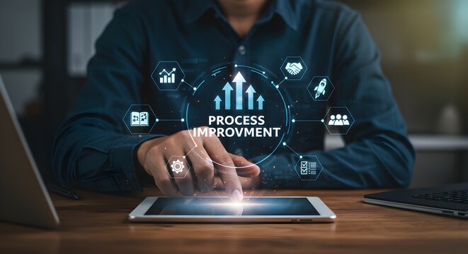 Process Improvement Digital Illustration - Powered by Adobe