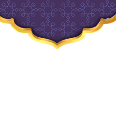 Elegant Purple and Gold Islamic-Inspired Design Border