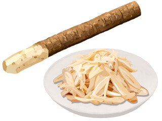 ごぼう（ささがき）ごぼう付き白皿