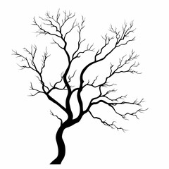 Obraz premium Stunning Black and White Silhouette of Twisted Branches - Dead Tree Nature Art for Eco-Friendly Designs