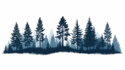 Majestic Forest Landscape: Tranquil Nature and Mystical Wilderness in Green Tree Scenery