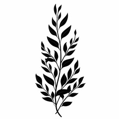 Fototapeta premium Elegant Black and White Botanical Silhouette: Nature-Inspired Art for Valentine's Day