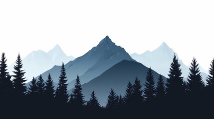 Serene Mountain Silhouette: Tranquil Panorama of Nature’s Scenic Beauty