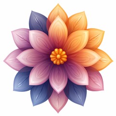 Fototapeta premium Floral Illustration with Lush Colorful Petals | Decorative Botanical Art - Graphic Design & Rendered Vector Floral Artwork