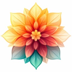 Obraz premium Vibrant Floral Design: Colorful Artistic Petals in a Symmetrical Botanical Illustration