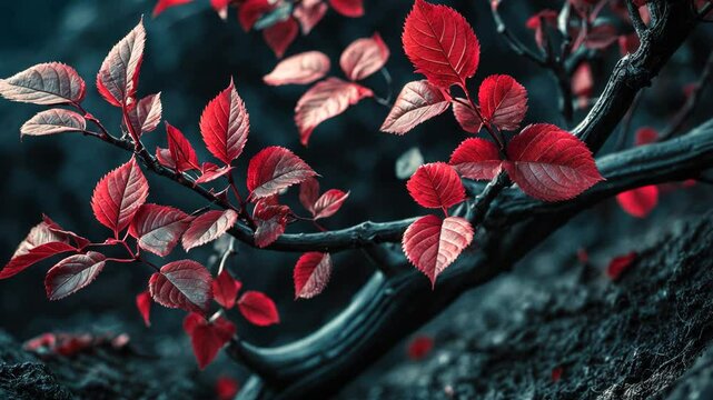 Fresh leaves are sprouting on a rose tree.