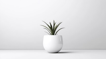 Plant in Modern Pot Minimalist Style High-Resolution Lighting Centered Studio Shot Simple Decor Resting on Surface Neutral Tones Ideal for Home Decor Blogs