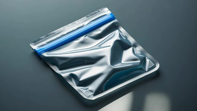 Set of polyethylene zipper bags with a backdrop. Transparent plastic bag layered on the background.