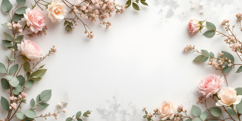 Elegant Soft Pink Roses Floral Background