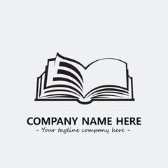 Book illustration black and white for logo company vector image
