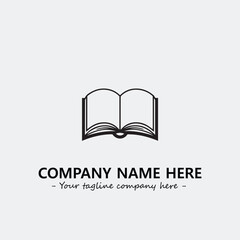 Book illustration black and white for logo company vector image
