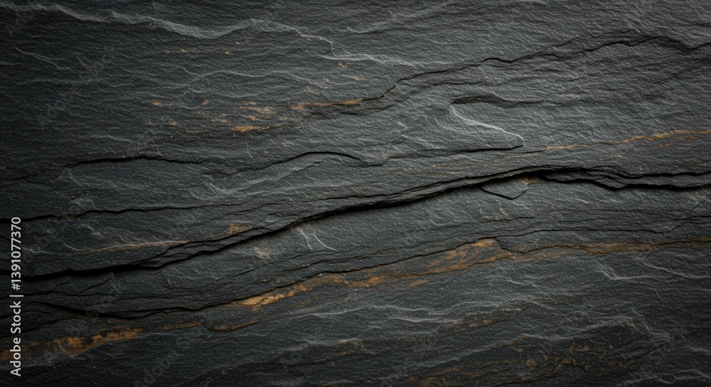 Aufkleber Close up view of a dark gray slate stone texture background
