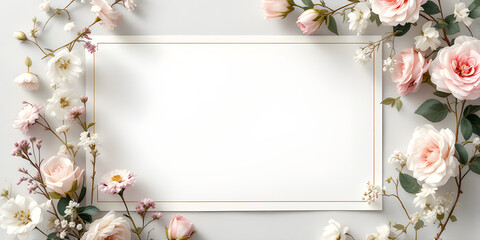Elegant Floral Border with Blank Space
