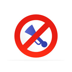no horn road icon, flat colored vector. modern and minimalist design