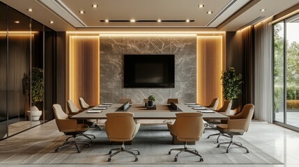 Fototapeta premium Modern Collaborative Spaces: The Essence of Professional Meetings