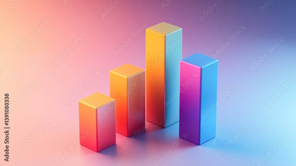 Poster a d bar chart with a gradient color scheme and shadow effects, creating a visually striking represen