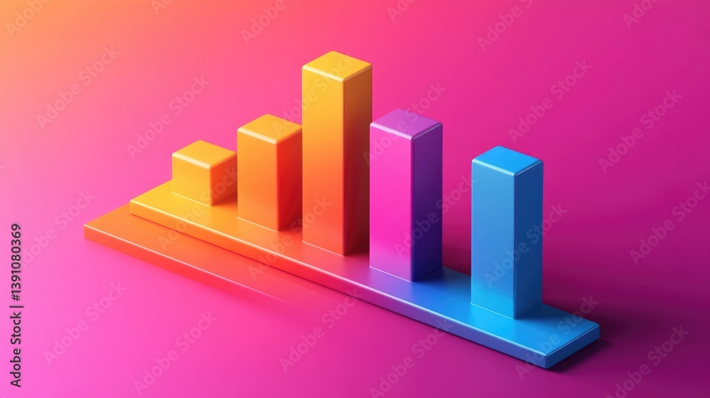 Poster a d bar chart with a gradient color scheme and shadow effects, creating a visually striking represen
