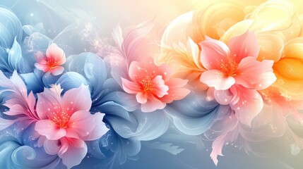 Obraz premium Beautiful dreamy floral artwork displaying ethereal flowers in bloom