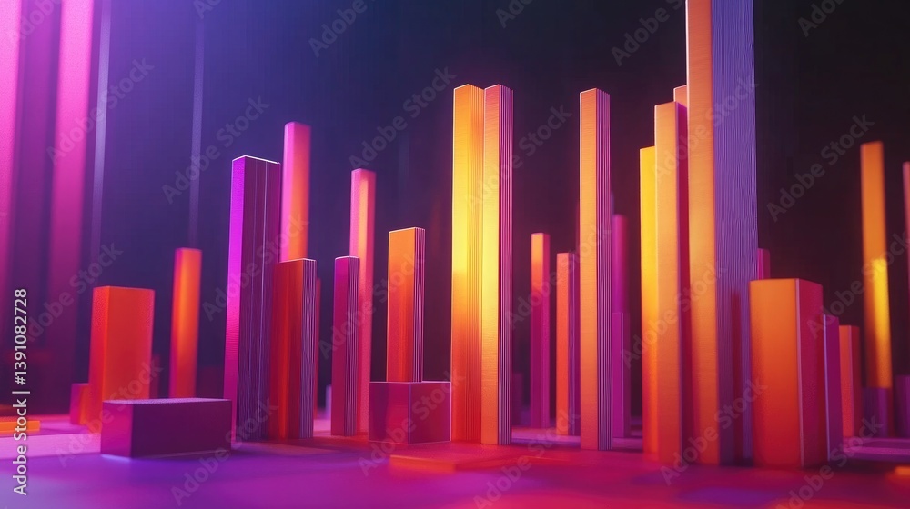Poster a dynamic shot of a d bar chart with animated bars rising and falling, showcasing real-time data cha