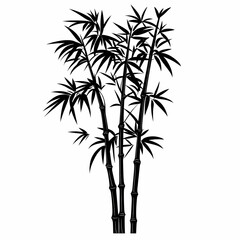 Black Silhouette Bamboo Grove: Exotic Eco-Friendly Scenic Design for a Sustainable Lifestyle in Greenery-Filled Natural Landscapes