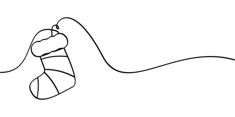 continuous line drawing of sock symbol. abstract line art illustration