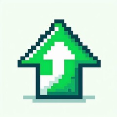 Obraz premium Pixelated Green Upward Arrow Suitable for Professional Presentation