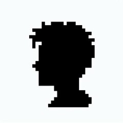 Fototapeta premium Pixelated Profile Silhouette Facing Left suitable for multimedia project