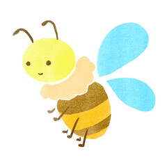 スタンプ風のミツバチのイラスト