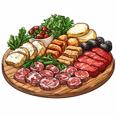 Charcuterie Platter. Gourmet Cheese, Meats, and Fresh Produce for Elegant Entertaining