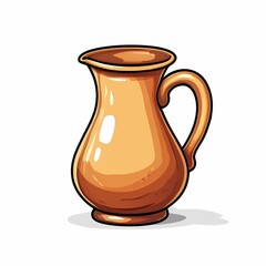 Vintage Handcrafted Ceramic Pitcher. Rustic Kitchenware & Home Decor - Elegant, Textured & Functional Artisanal Container