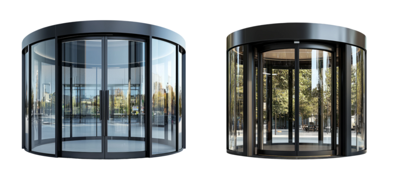 Modern Glass Revolving Doors for Commercial Building Entries