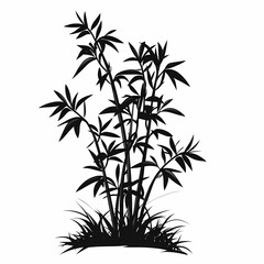 Fototapeta premium Bamboo Plant Vector Illustration. Eco-Friendly Silhouette in Tropical Asian Nature Design for Wallpaper