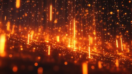 Fototapeta premium A mesmerizing display of glowing particles creating a dynamic, energetic atmosphere.