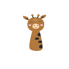 Cute Cartoon Giraffe Illustration:  Simple, Happy Design