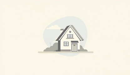 house on a white background, Generative AI