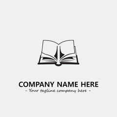 Book illustration black and white for logo company vector image
