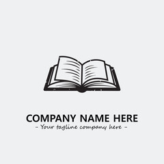 Book illustration black and white for logo company vector image

