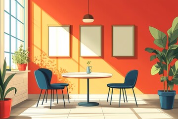 Modern Interior Design: Bright and Colorful Home Decor with Natural Light and Vibrant Artwork