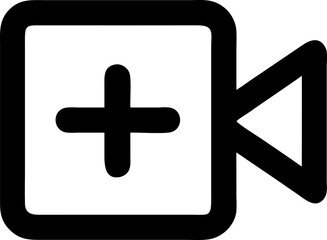 Obraz premium Add video icon, Plus icon