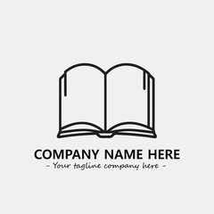 Book illustration black and white for logo company vector image
