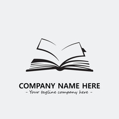 Book illustration black and white for logo company vector image
