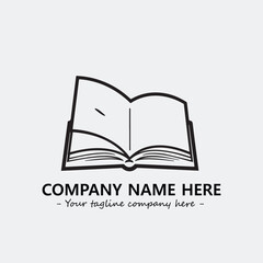Book illustration black and white for logo company vector image
