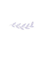 Lavender Watercolor Twig with Delicate Leaf Sprig