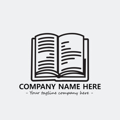 Book illustration black and white for logo company vector image
