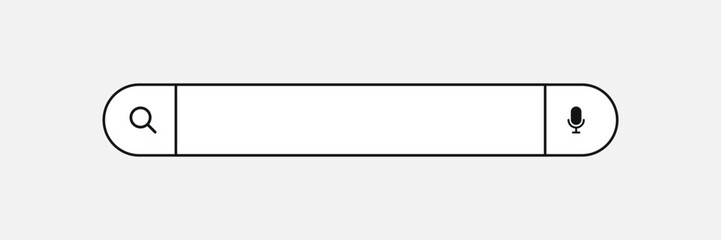 Search here. Search bar for ui. Search bar vector icons in flat design, isolated on transparent background. Vector illustration
