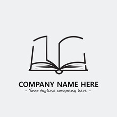 Book illustration black and white for logo company vector image
