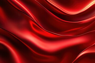 Abstract flowing fabric in vivid red Gentle ripples and smooth curves create movement