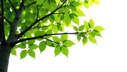 Naklejka premium Branches with leaves isolated on white background, nature, tree